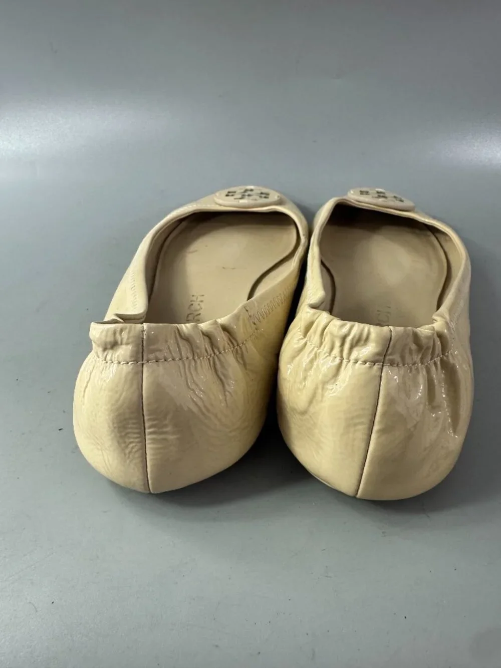 Tory Burch Neutral Patent Leather Ballet Flats, Size 10 M